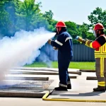 Home 13 산업재해 예방을 위한 교육 기획 방법 - Interactive Fire Safety Training**
"A diverse group of adults, wearing professional but practical wo...
