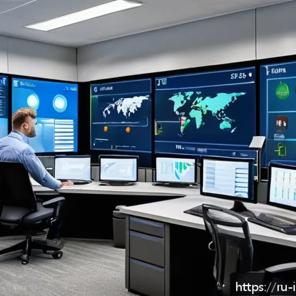 산업재해분석 전문가의 성장 가능한 분야 - A modern industrial workplace safety control room featuring large interactive digital dashboards dis...